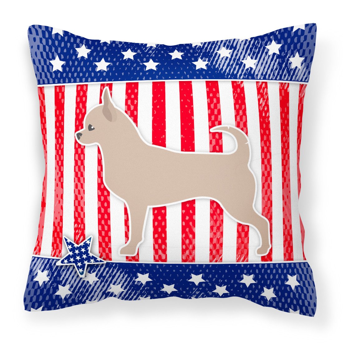 USA Patriotic Chihuahua Fabric Decorative Pillow BB3350PW1818 by Caroline's Treasures