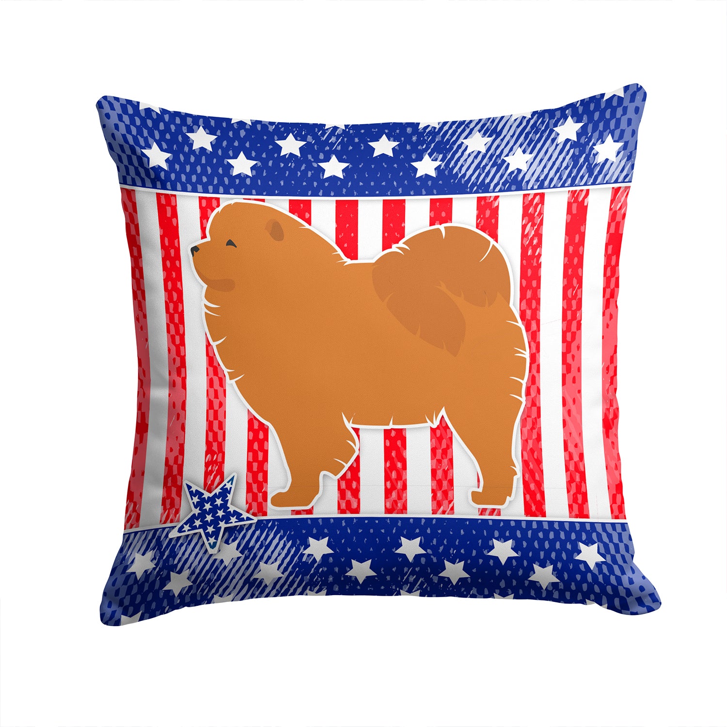 USA Patriotic Chow Chow Fabric Decorative Pillow BB3351PW1414 - the-store.com