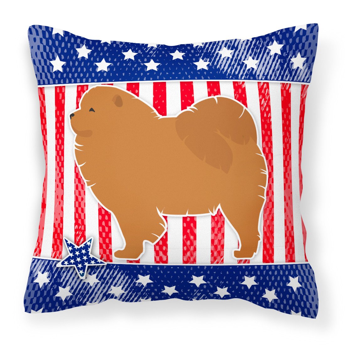 USA Patriotic Chow Chow Fabric Decorative Pillow BB3351PW1818 by Caroline&#39;s Treasures