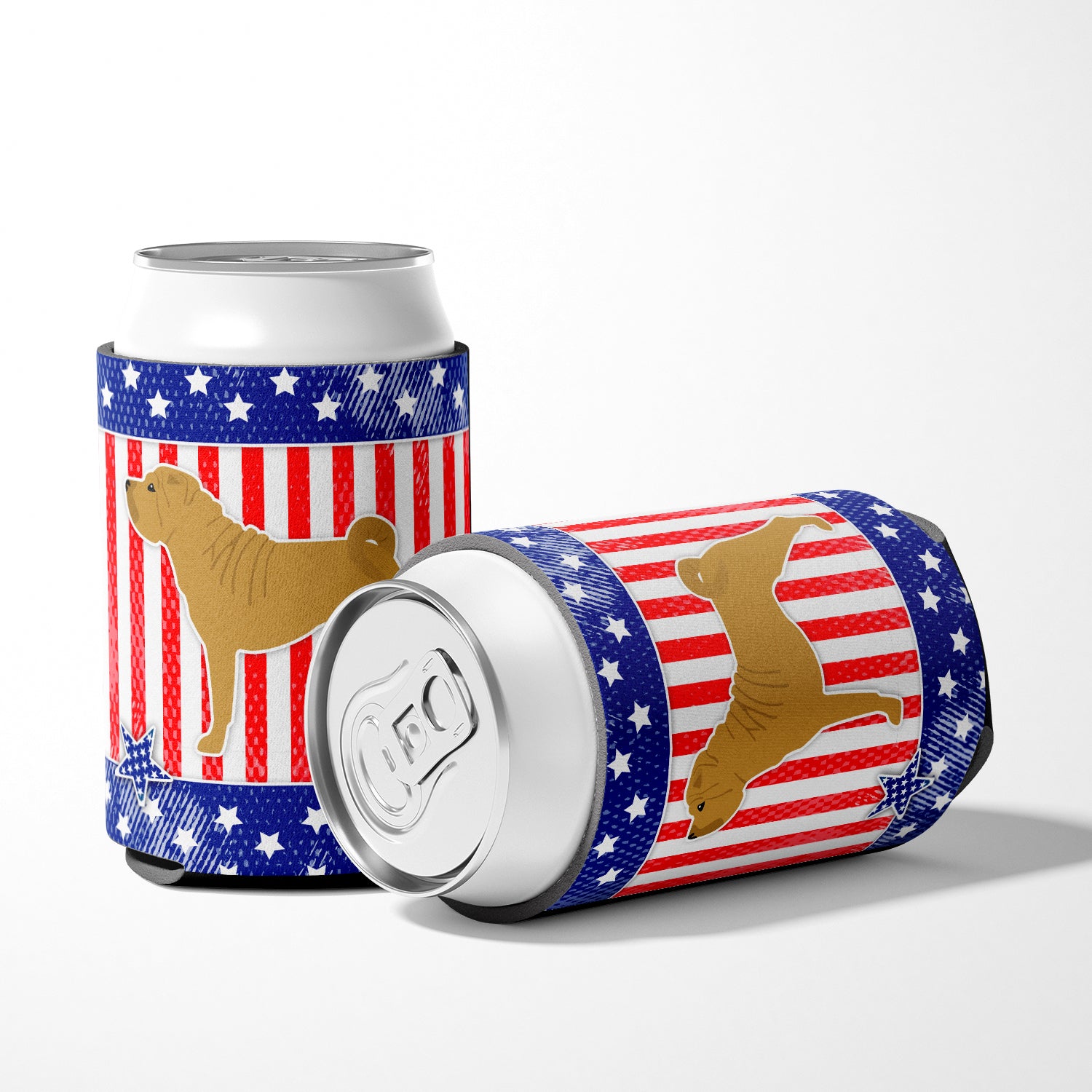USA Patriotic Shar Pei Can or Bottle Hugger BB3352CC