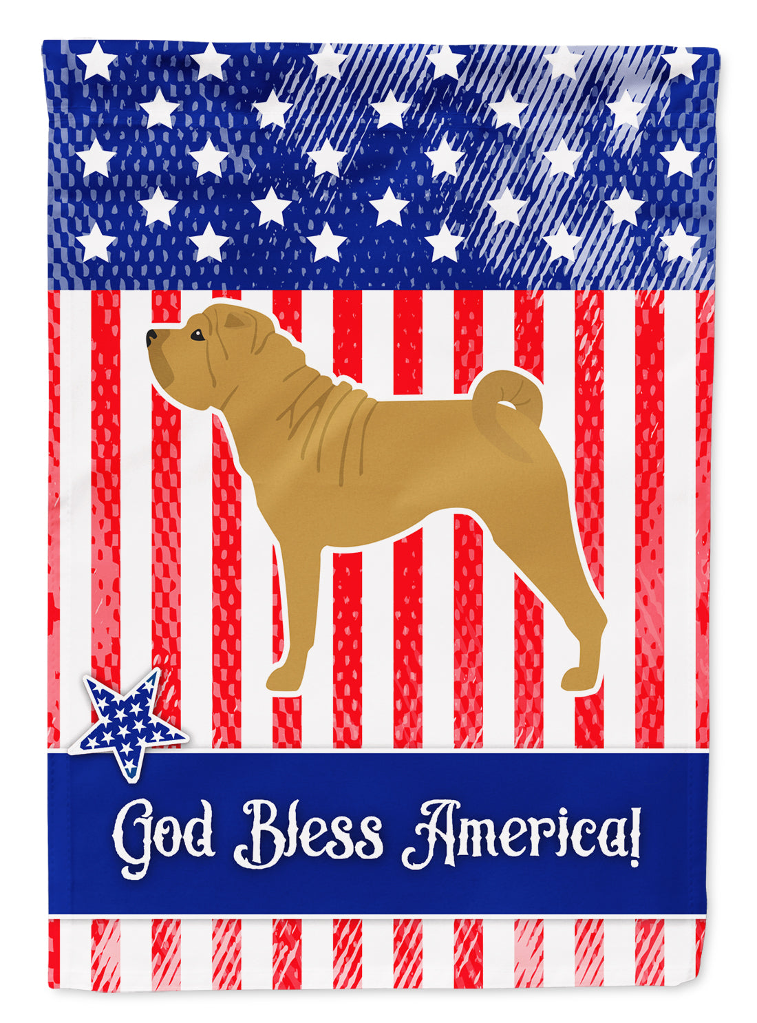 USA Patriotic Shar Pei Flag Garden Size BB3352GF from Caroline's