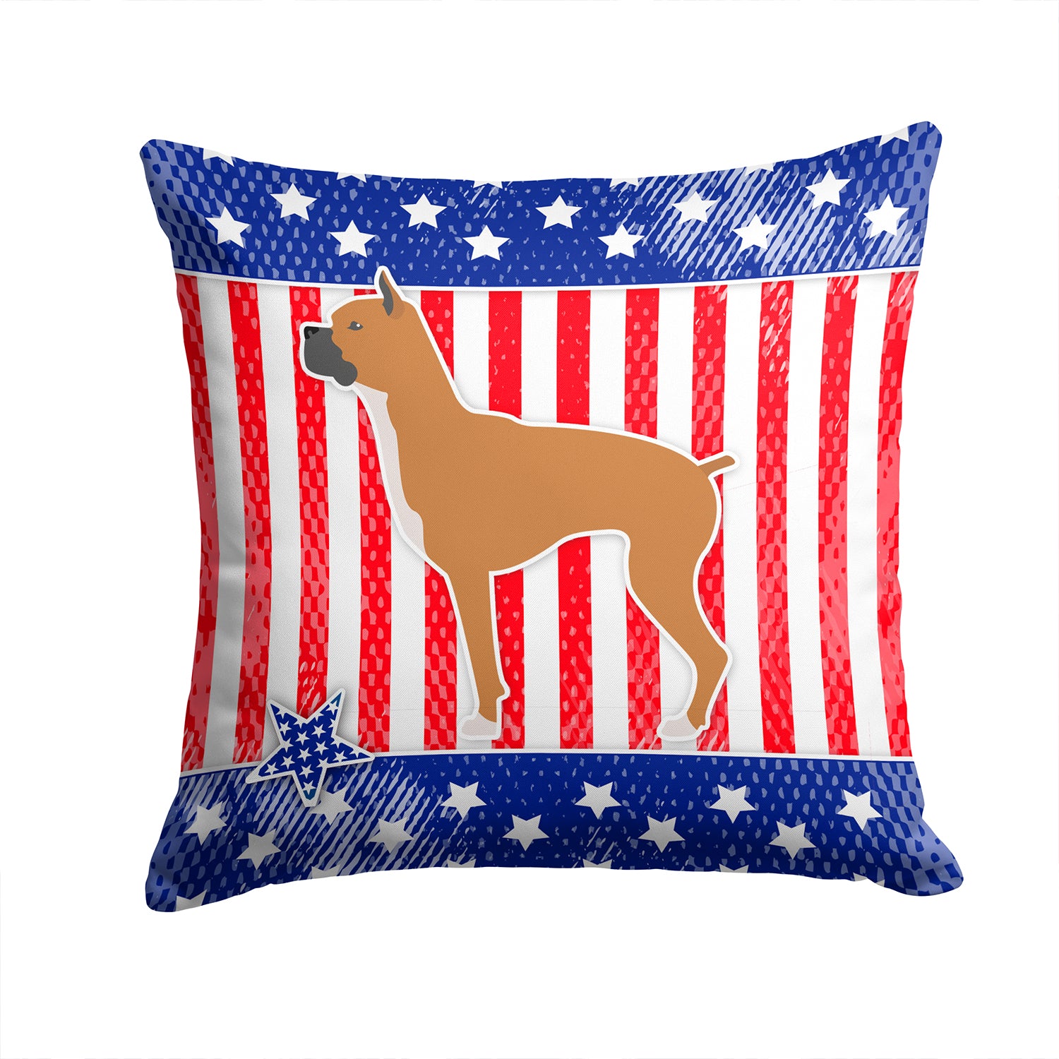 USA Patriotic Boxer Fabric Decorative Pillow BB3353PW1414 - the-store.com