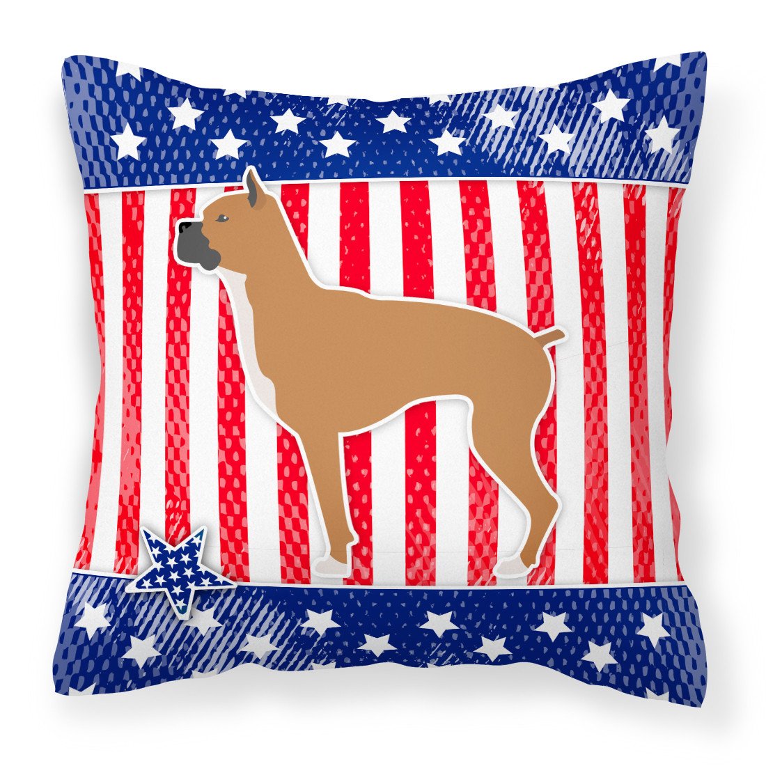 USA Patriotic Boxer Fabric Decorative Pillow BB3353PW1818 by Caroline's Treasures