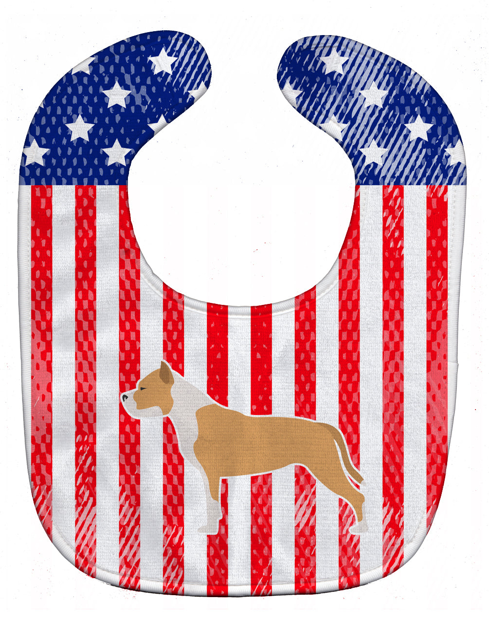 USA Patriotic Staffordshire Bull Terrier Baby Bib BB3354BIB - the-store.com