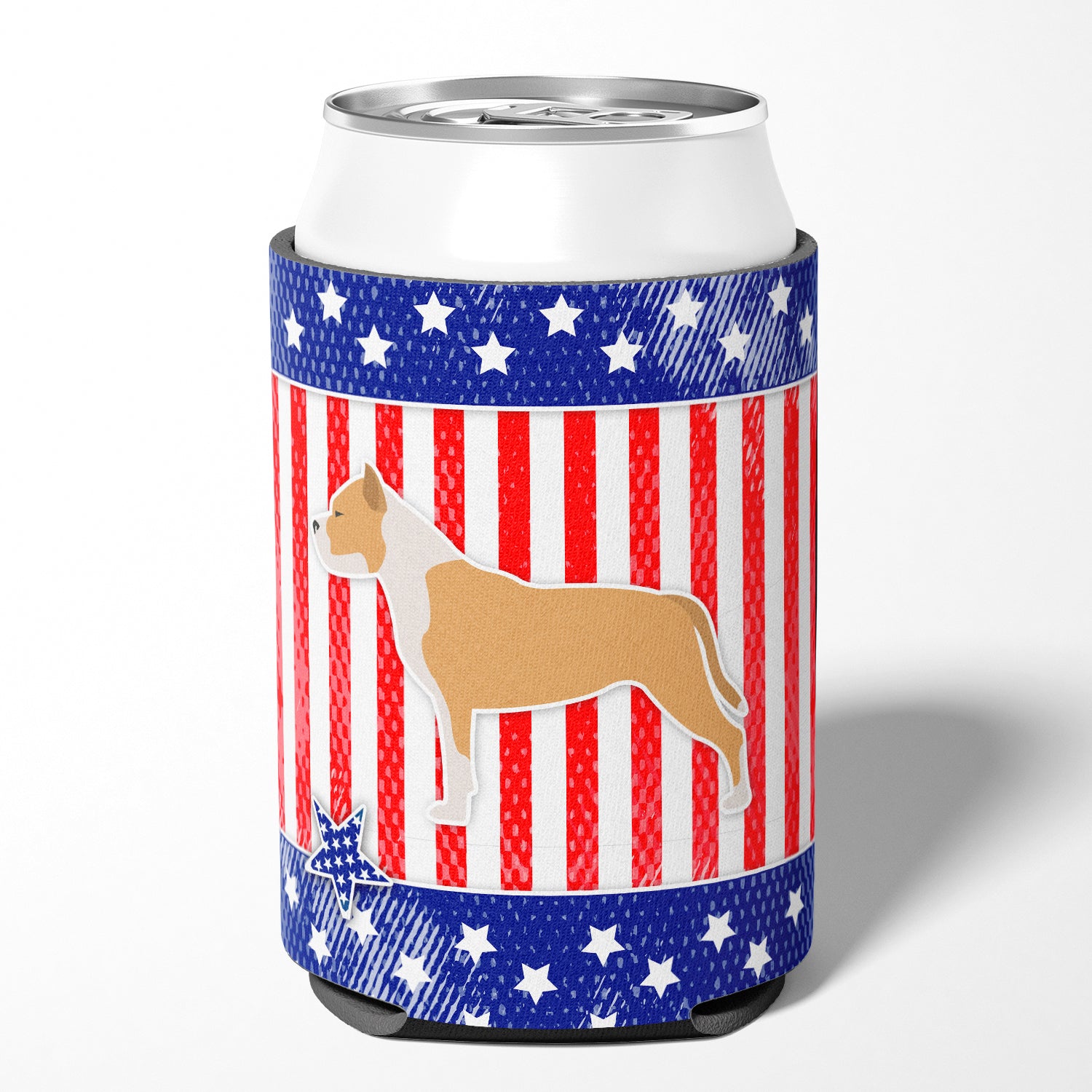 USA Patriotic Staffordshire Bull Terrier Can or Bottle Hugger BB3354CC  the-store.com.