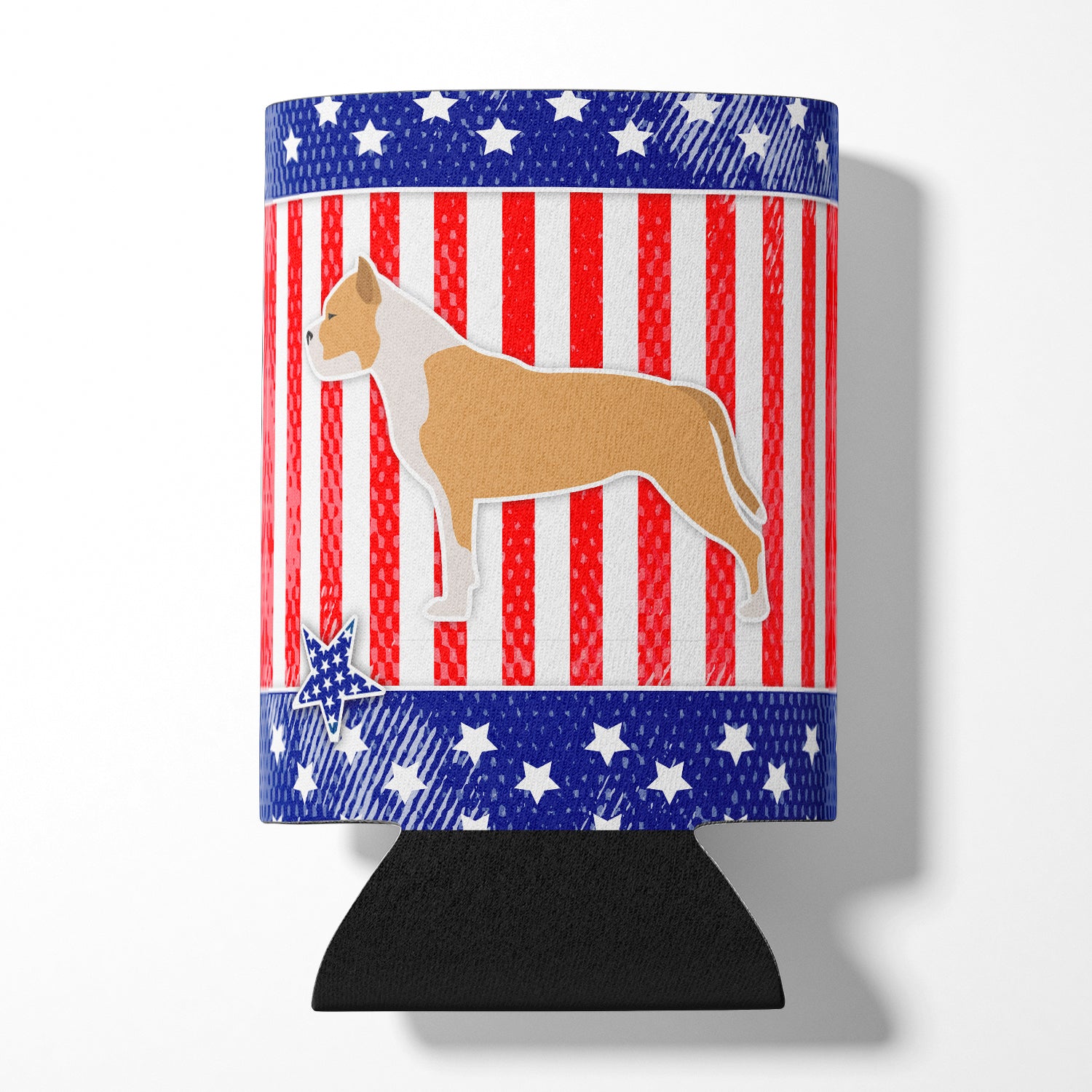 USA Patriotic Staffordshire Bull Terrier Can ou Bottle Hugger BB3354CC