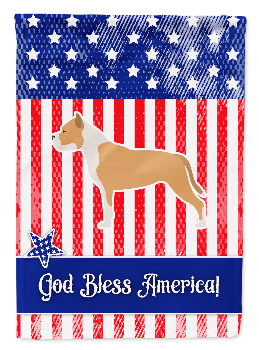 USA Patriotic Staffordshire Bull Terrier Flag Garden Size BB3354GF  the-store.com.