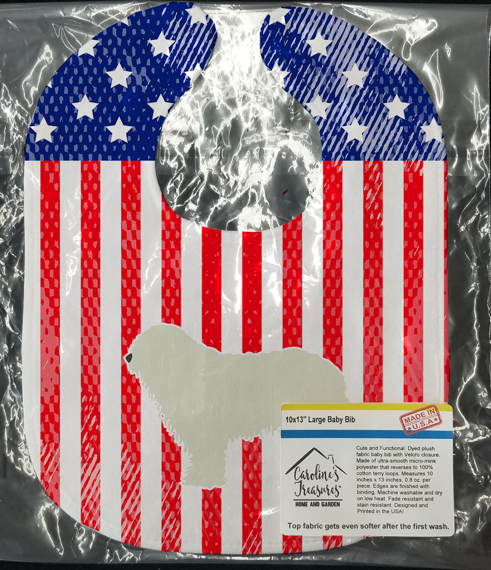 USA Patriotic Komondor Baby Bib BB3355BIB - the-store.com
