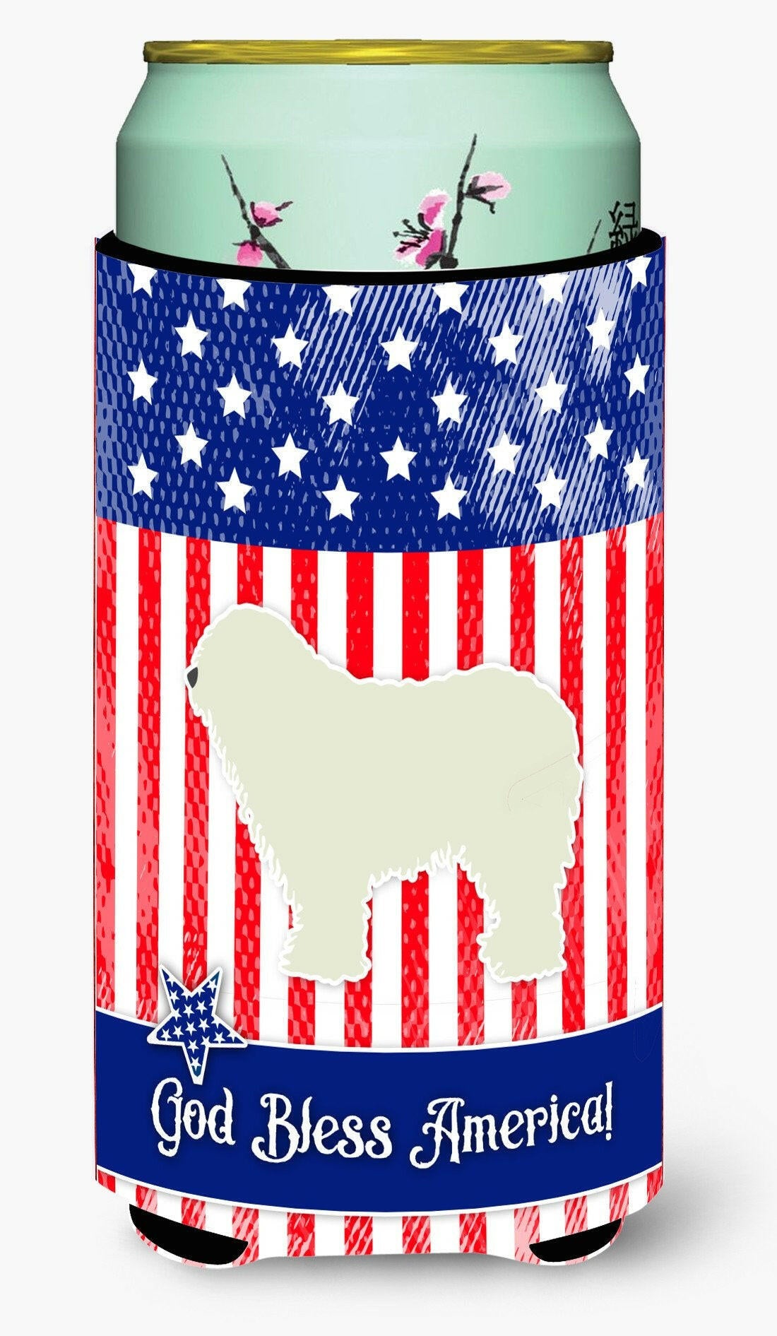 USA Patriotic Komondor Tall Boy Beverage Insulator Hugger BB3355TBC by Caroline&#39;s Treasures