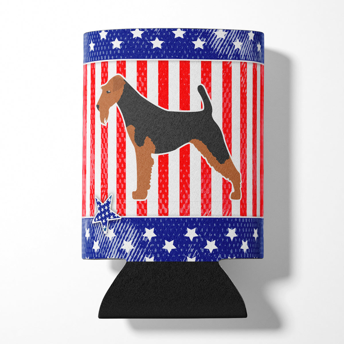 USA Patriotic Airedale Terrier Can or Bottle Hugger BB3357CC