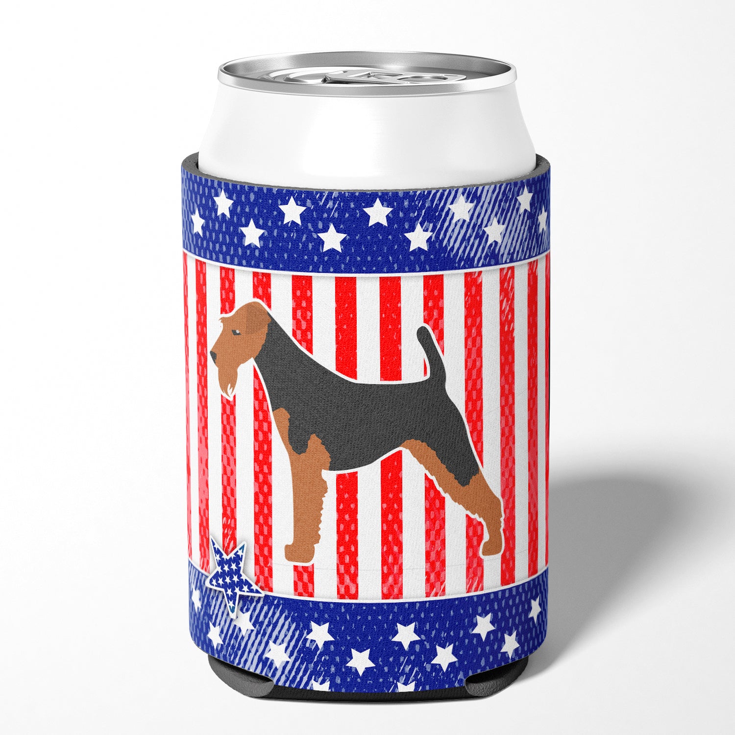 USA Patriotic Airedale Terrier Can ou Bottle Hugger BB3357CC