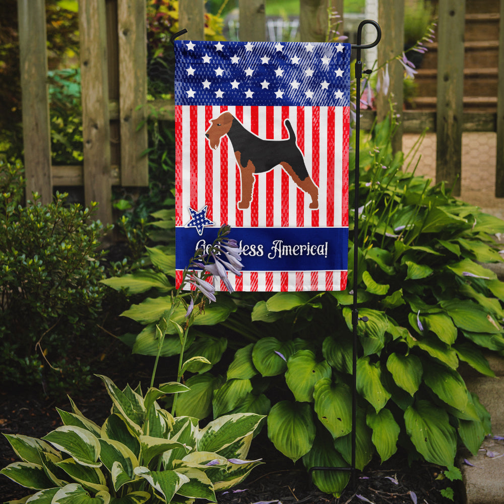 USA Patriotic Airedale Terrier Flag Garden Size BB3357GF  the-store.com.
