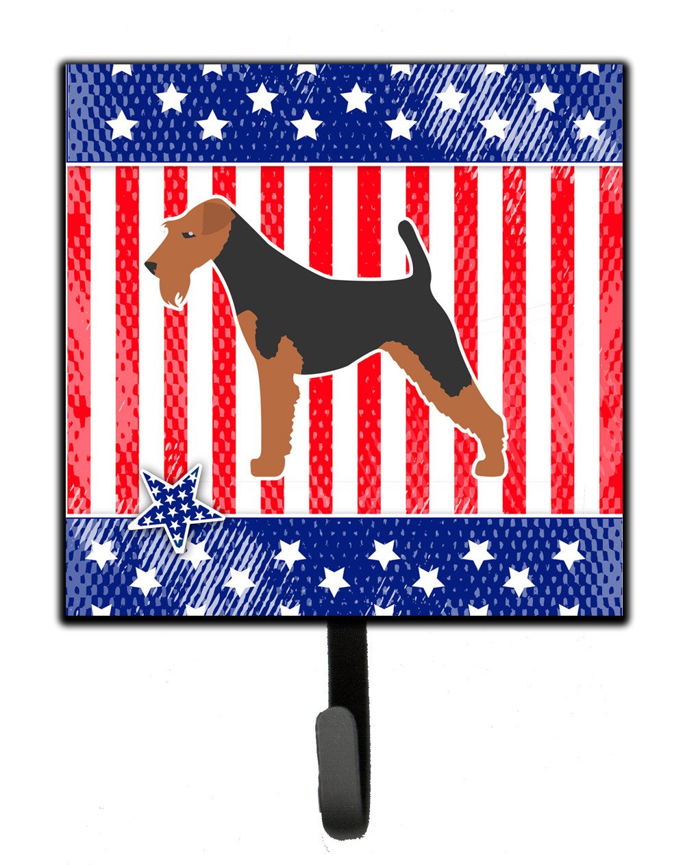USA Patriotic Airedale Terrier Leash or Key Holder BB3357SH4 by Caroline&#39;s Treasures
