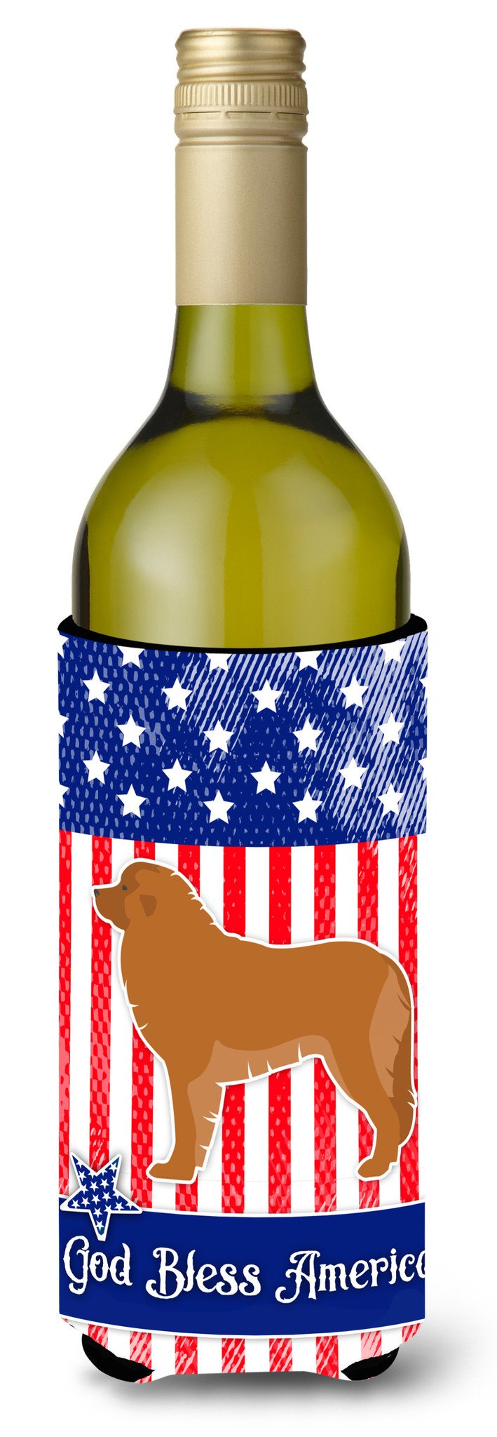 USA Patriotic Leonberger Wine Bottle Beverge Insulator Hugger BB3358LITERK by Caroline's Treasures
