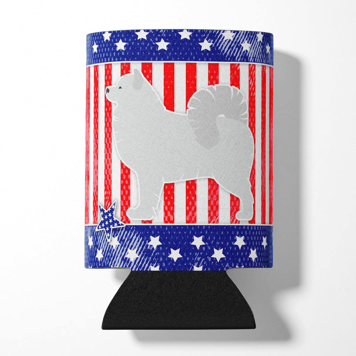 USA Patriotic Samoyed Can or Bottle Hugger BB3359CC  the-store.com.