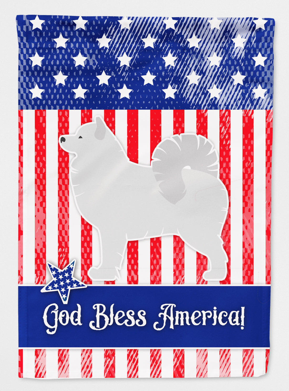USA Patriotic Samoyed Flag Canvas House Size BB3359CHF
