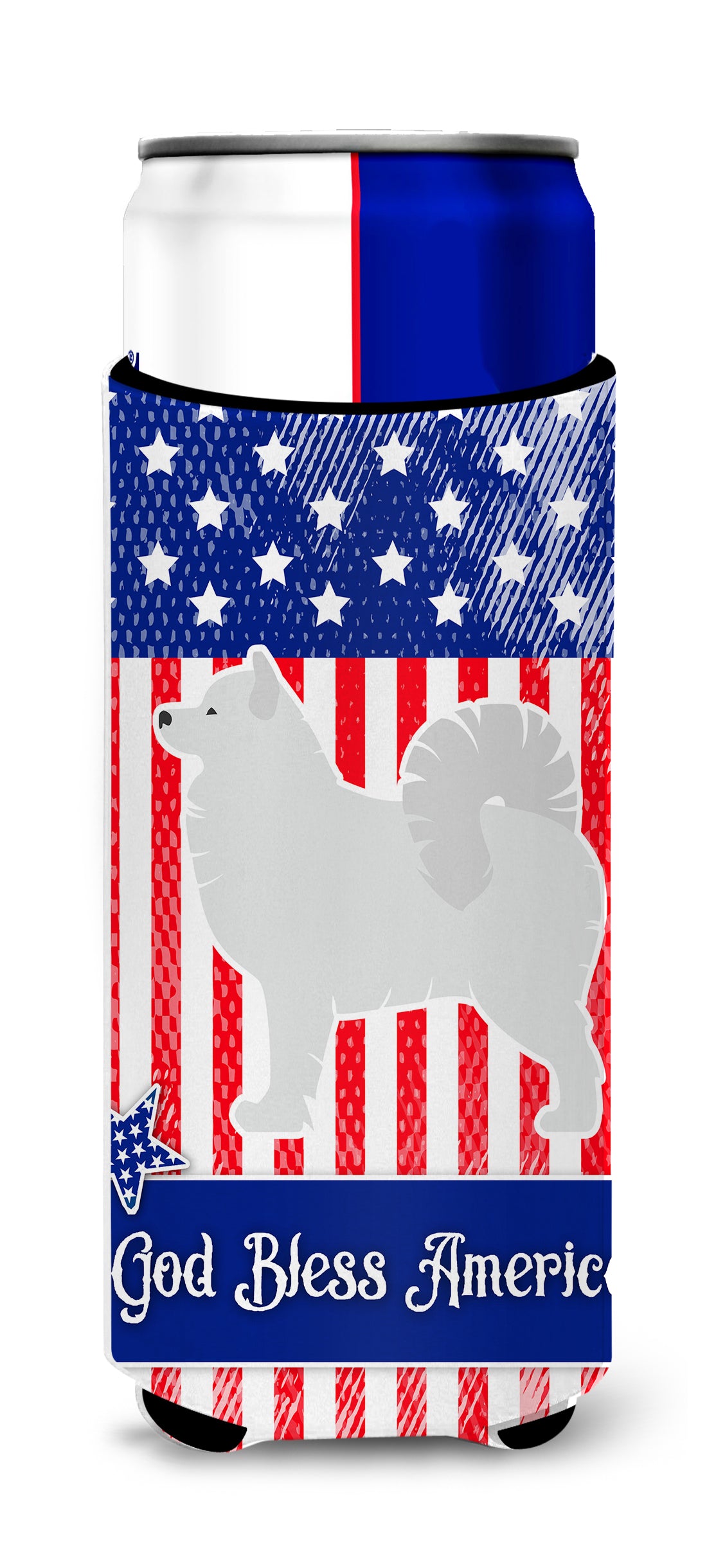 USA Patriotic Samoyed  Ultra Hugger for slim cans BB3359MUK  the-store.com.