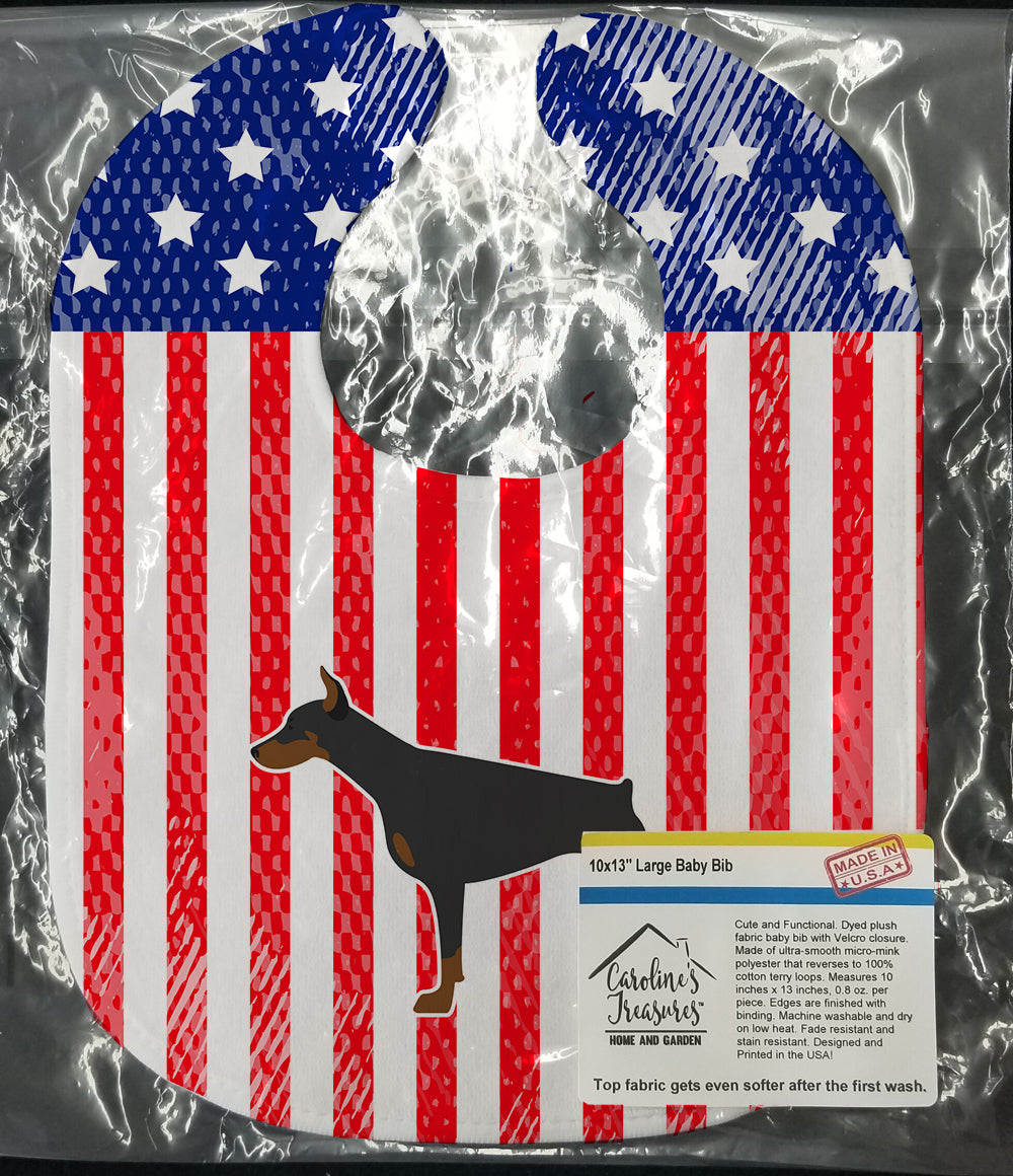 USA Patriotic Doberman Pinscher Baby Bib BB3360BIB - the-store.com