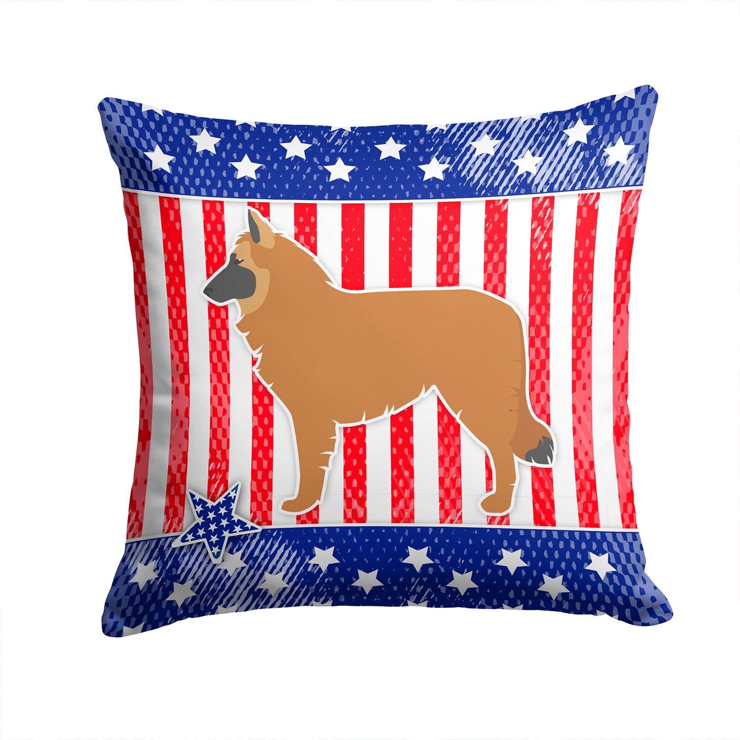 USA Patriotic Belgian Shepherd Fabric Decorative Pillow BB3361PW1414 - the-store.com
