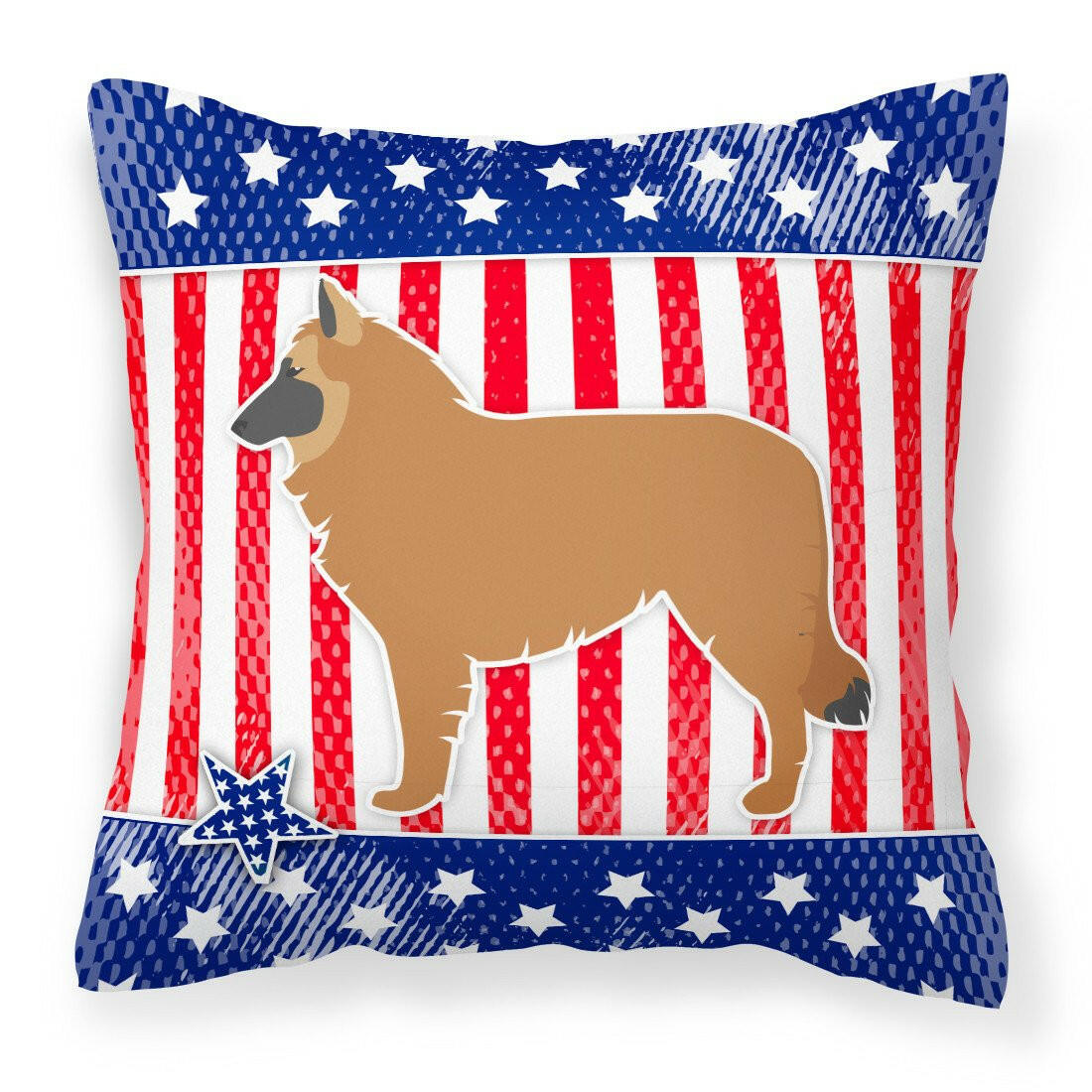 USA Patriotic Belgian Shepherd Fabric Decorative Pillow BB3361PW1818 by Caroline's Treasures