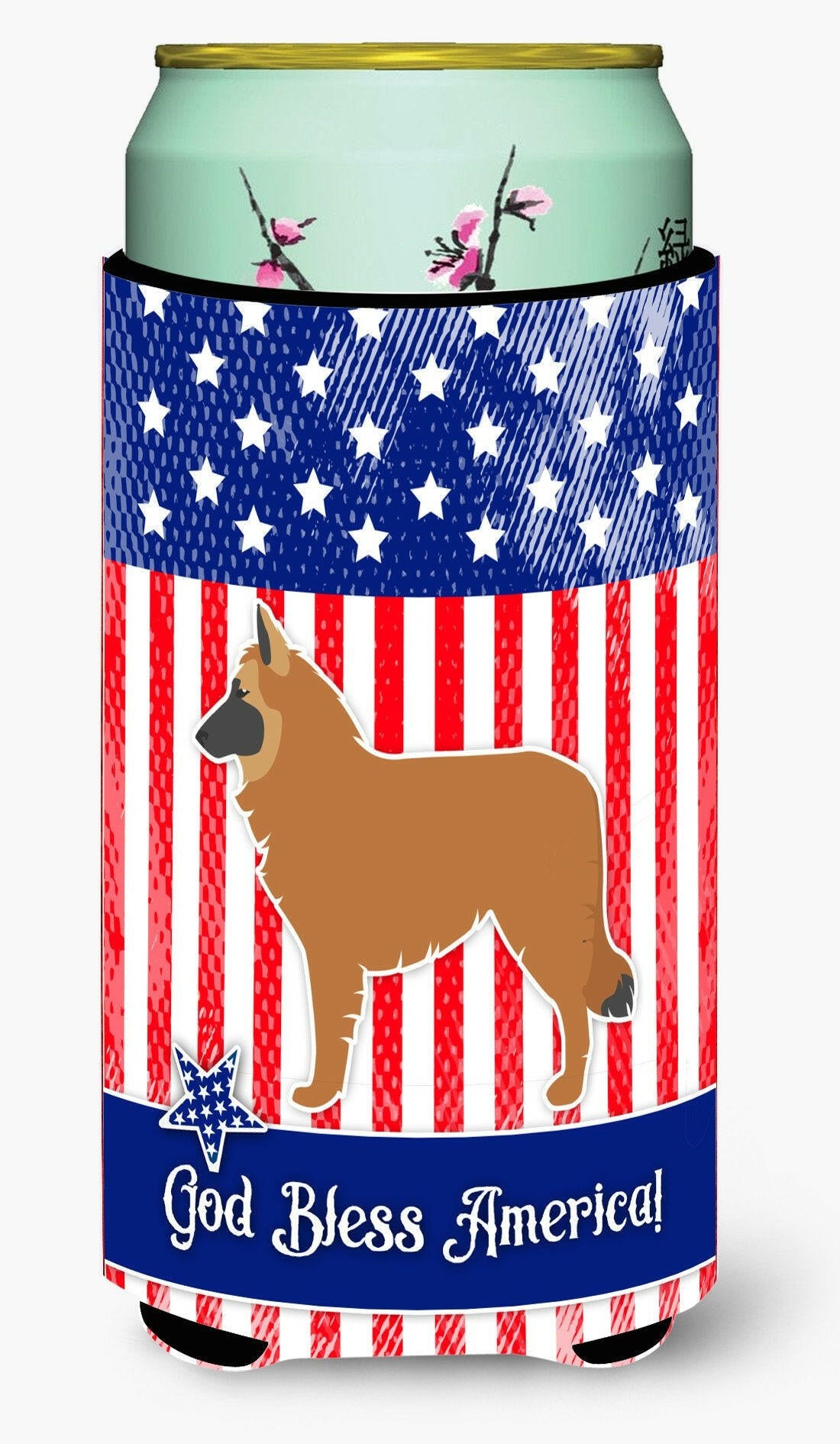 USA Patriotic Belgian Shepherd Tall Boy Beverage Insulator Hugger BB3361TBC by Caroline&#39;s Treasures
