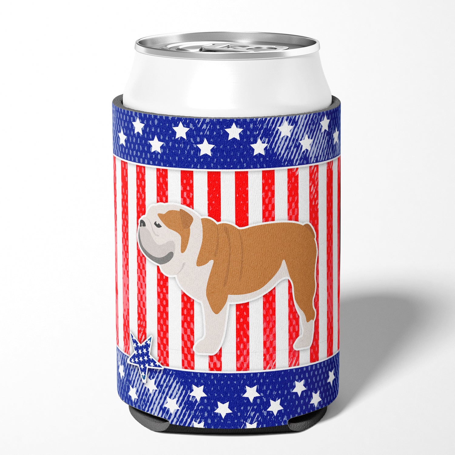 USA Patriotic English Bulldog Can ou Bottle Hugger BB3362CC