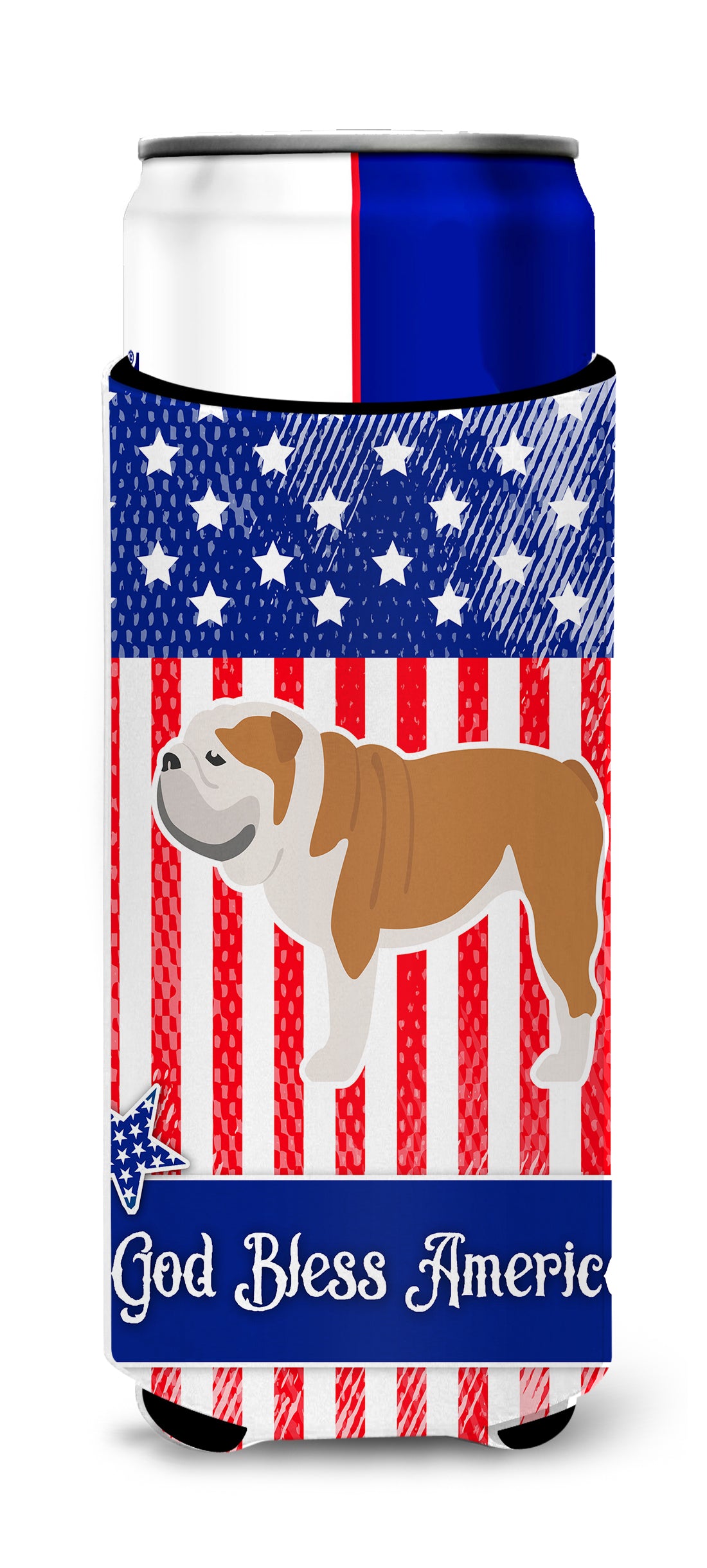 USA Patriotic English Bulldog  Ultra Hugger for slim cans BB3362MUK  the-store.com.