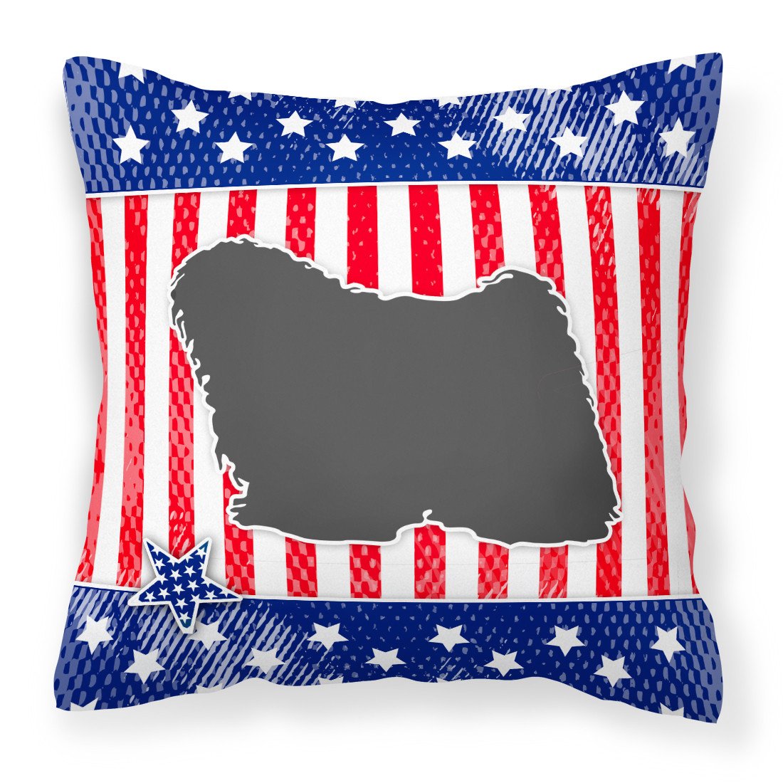 USA Patriotic Puli Fabric Decorative Pillow BB3363PW1818 by Caroline&#39;s Treasures