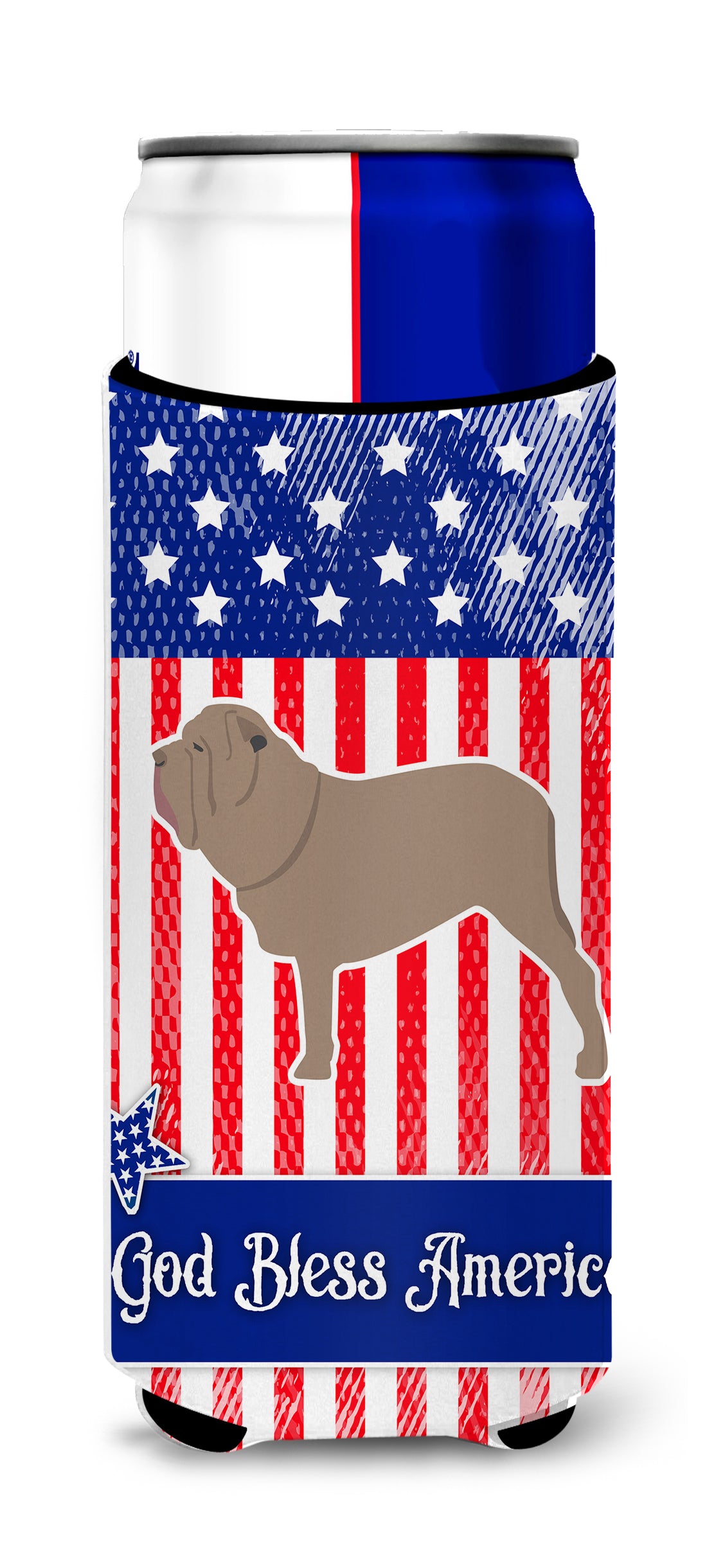 USA Patriotic Neapolitan Mastiff  Ultra Hugger for slim cans BB3365MUK