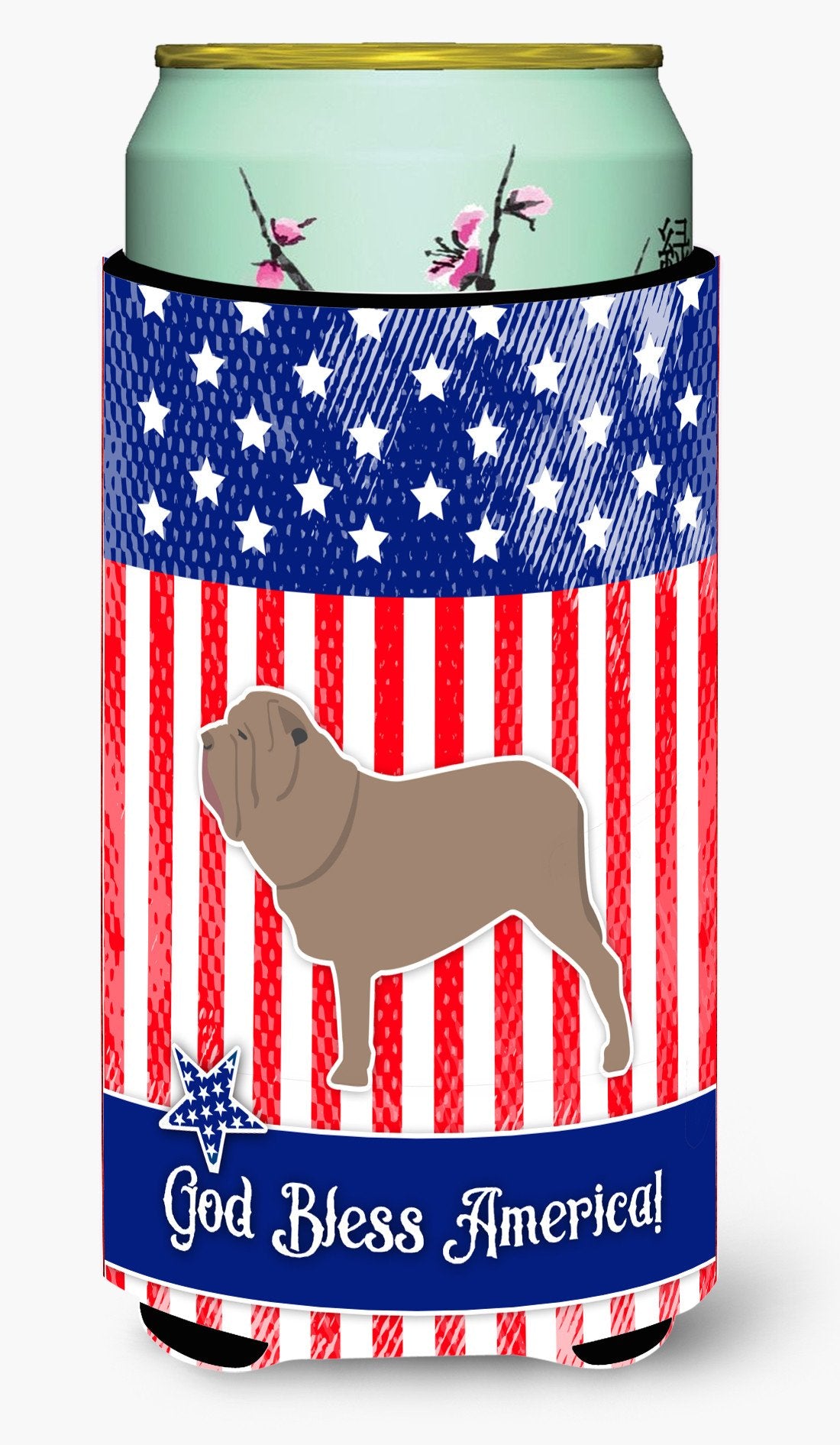 USA Patriotic Neapolitan Mastiff Tall Boy Beverage Insulator Hugger BB3365TBC by Caroline&#39;s Treasures