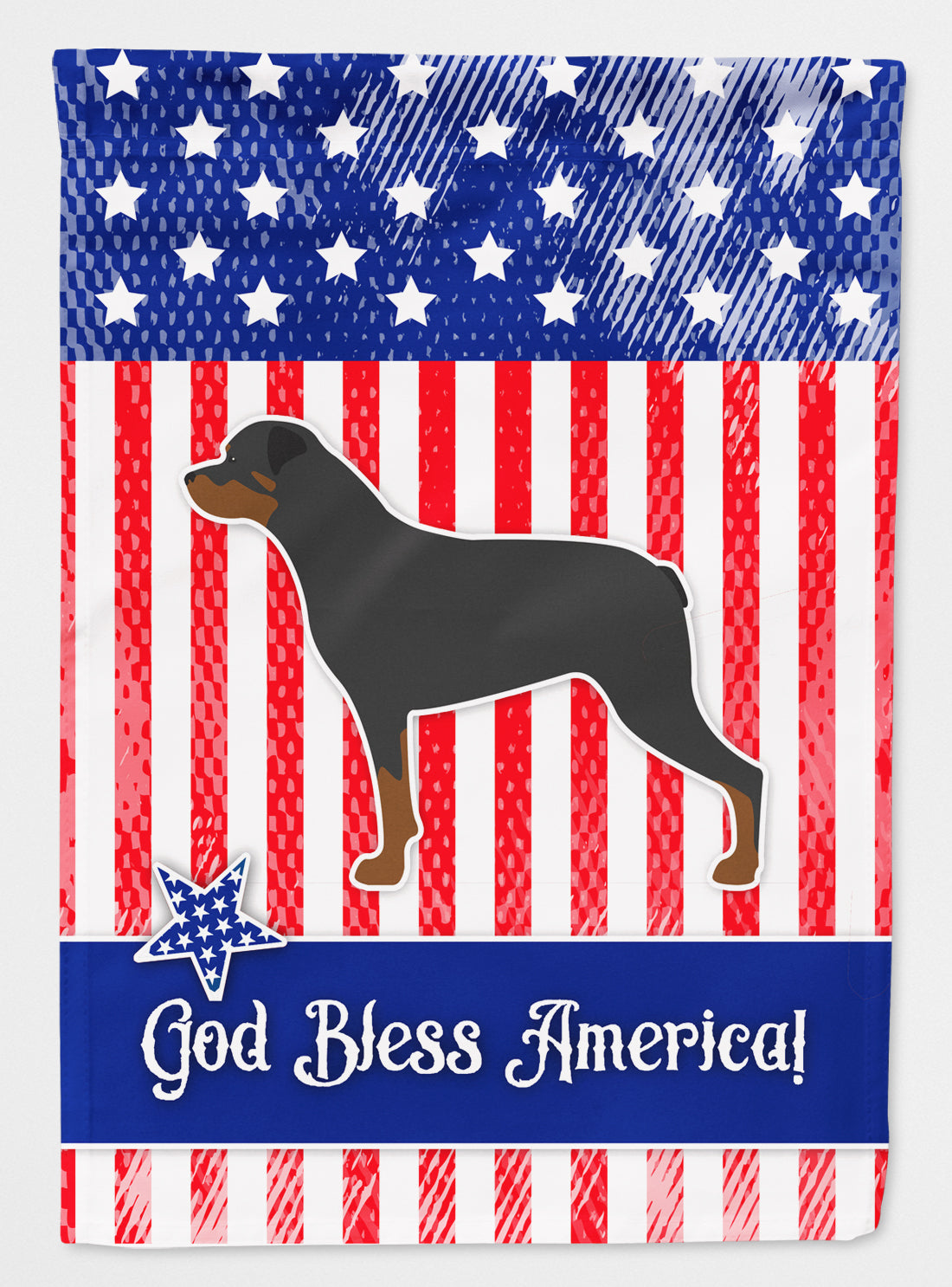 USA Patriotic Rottweiler Flag Canvas House Size BB3366CHF