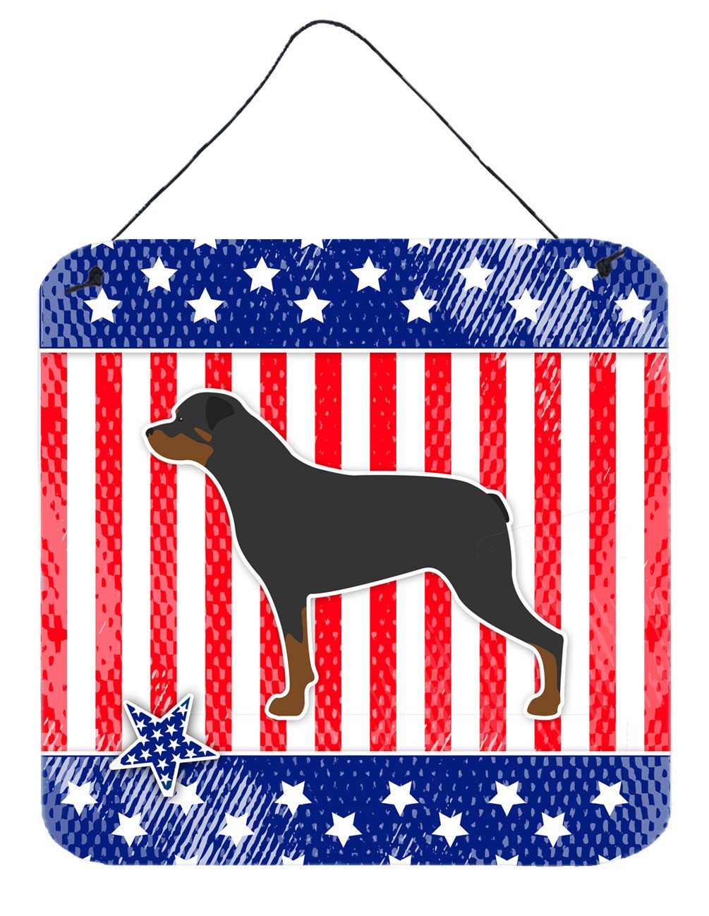 USA Patriotic Rottweiler Wall or Door Hanging Prints BB3366DS66 by Caroline&#39;s Treasures