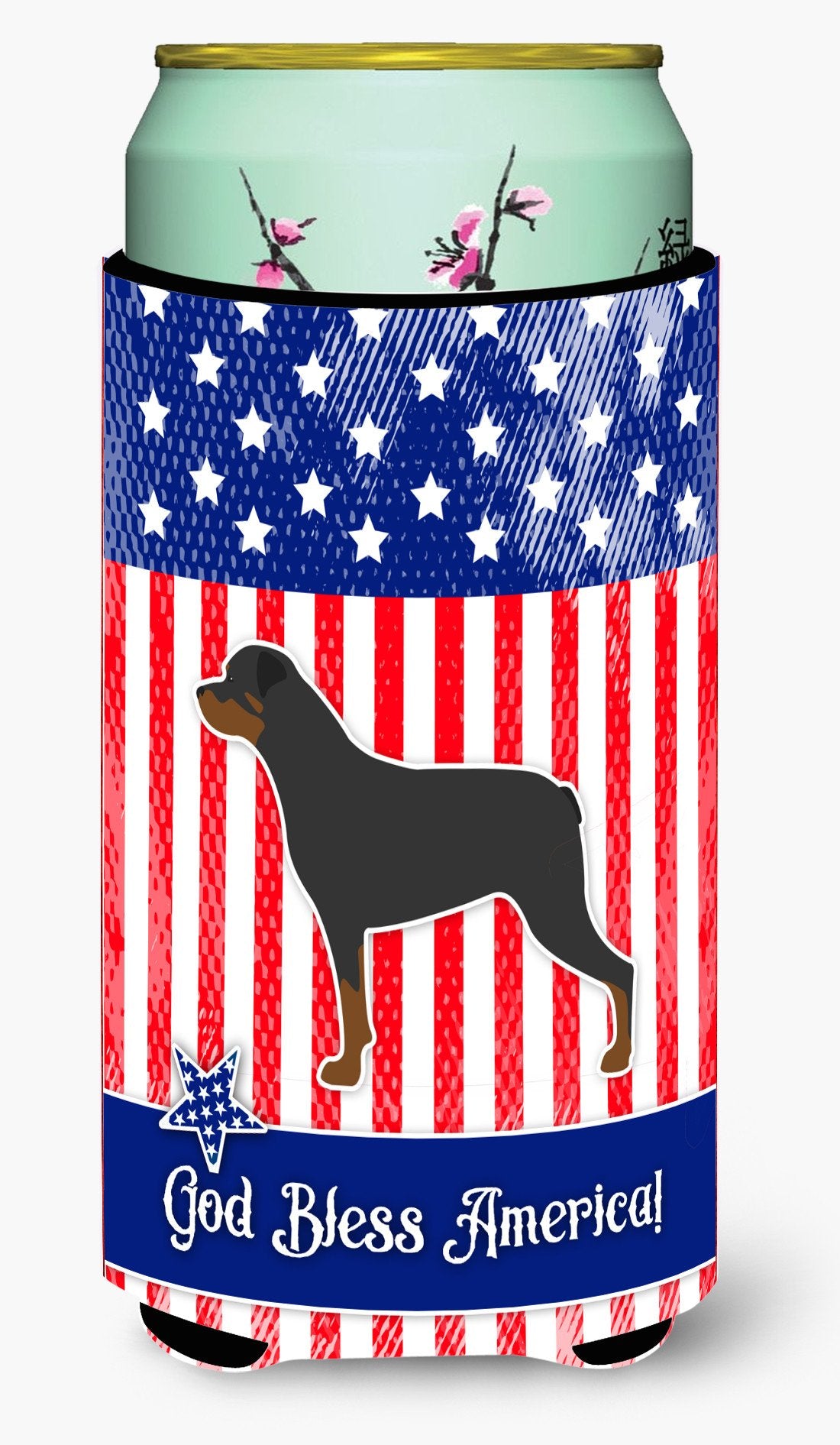 USA Patriotic Rottweiler Tall Boy Beverage Insulator Hugger BB3366TBC by Caroline's Treasures
