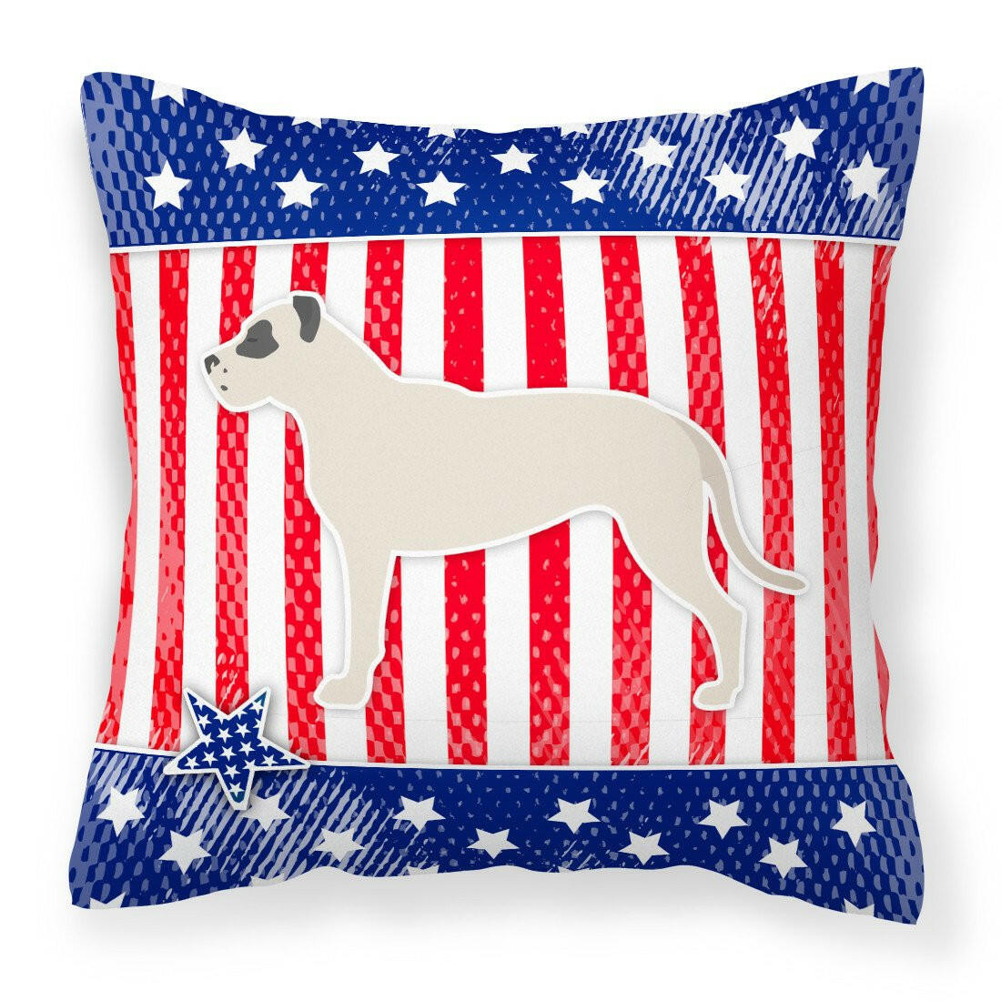 USA Patriotic Dogo Argentino Fabric Decorative Pillow BB3367PW1818 by Caroline's Treasures