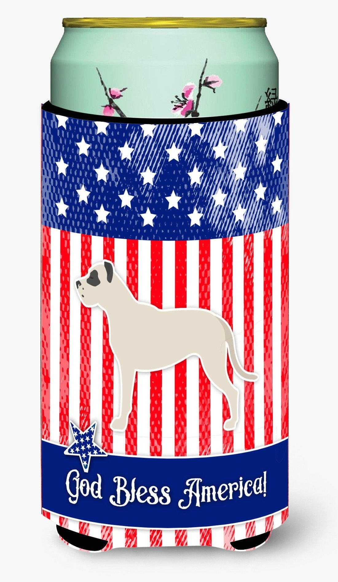 USA Patriotic Dogo Argentino Tall Boy Beverage Insulator Hugger BB3367TBC by Caroline's Treasures
