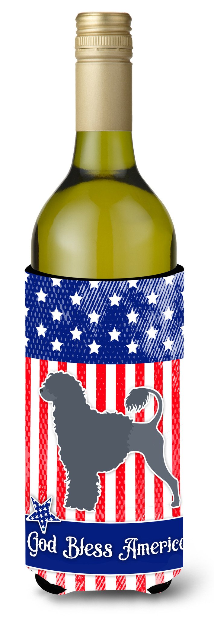 USA Patriotic Portuguese Water Dog Wine Bottle Beverge Insulator Hugger BB3368LITERK by Caroline&#39;s Treasures