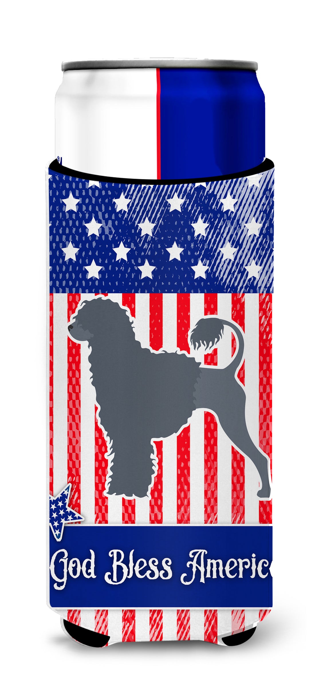 USA Patriotic Portuguese Water Dog  Ultra Hugger for slim cans BB3368MUK