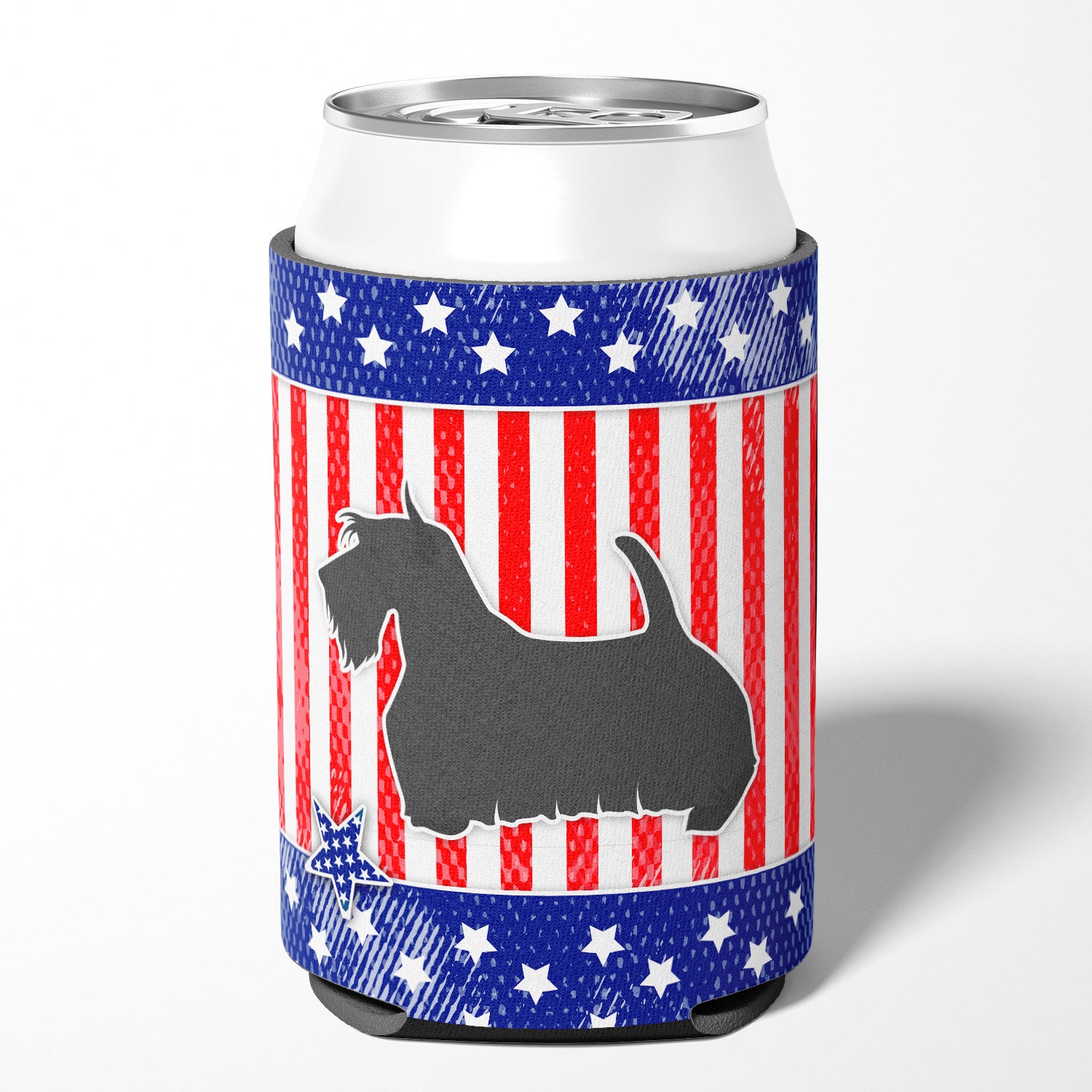 USA Patriotic Scottish Terrier Can or Bottle Hugger BB3369CC  the-store.com.