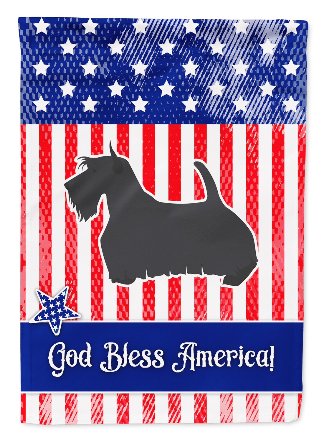 USA Patriotic Scottish Terrier Flag Canvas House Size BB3369CHF