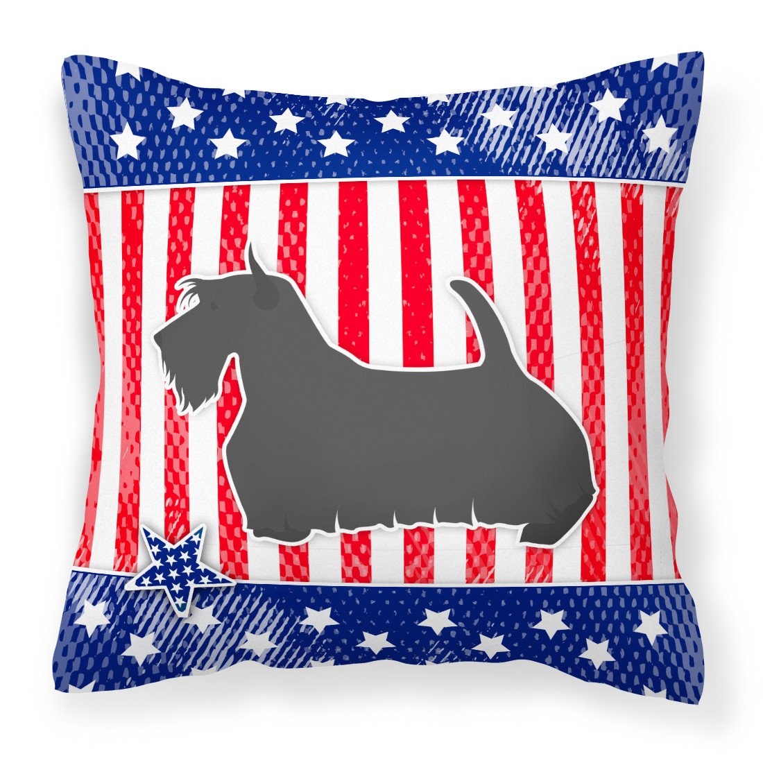 USA Patriotic Scottish Terrier Fabric Decorative Pillow BB3369PW1818 by Caroline's Treasures