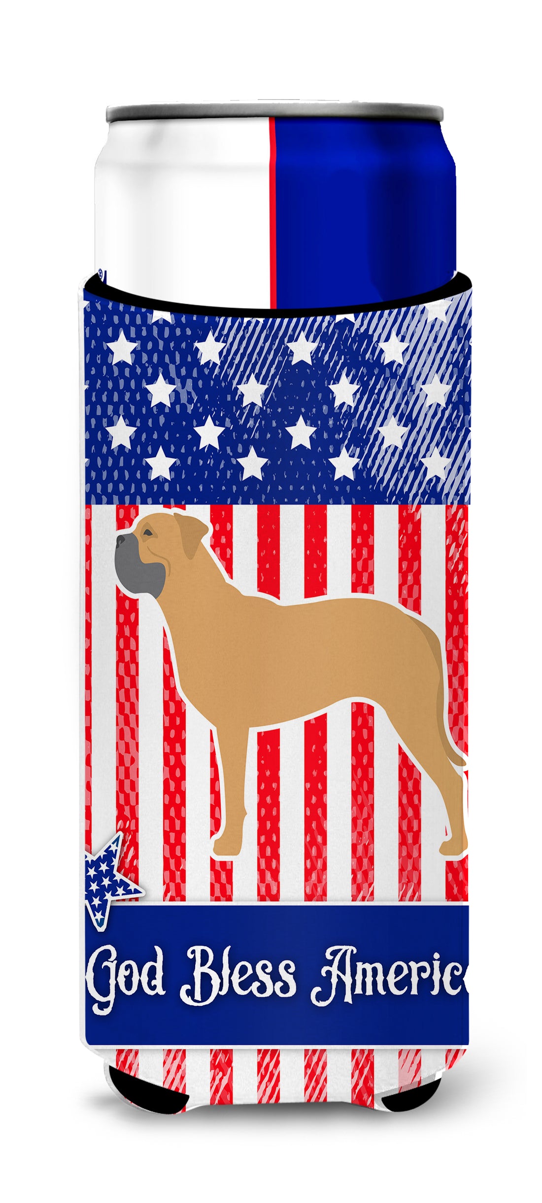 USA Patriotic Bullmastiff  Ultra Hugger for slim cans BB3371MUK