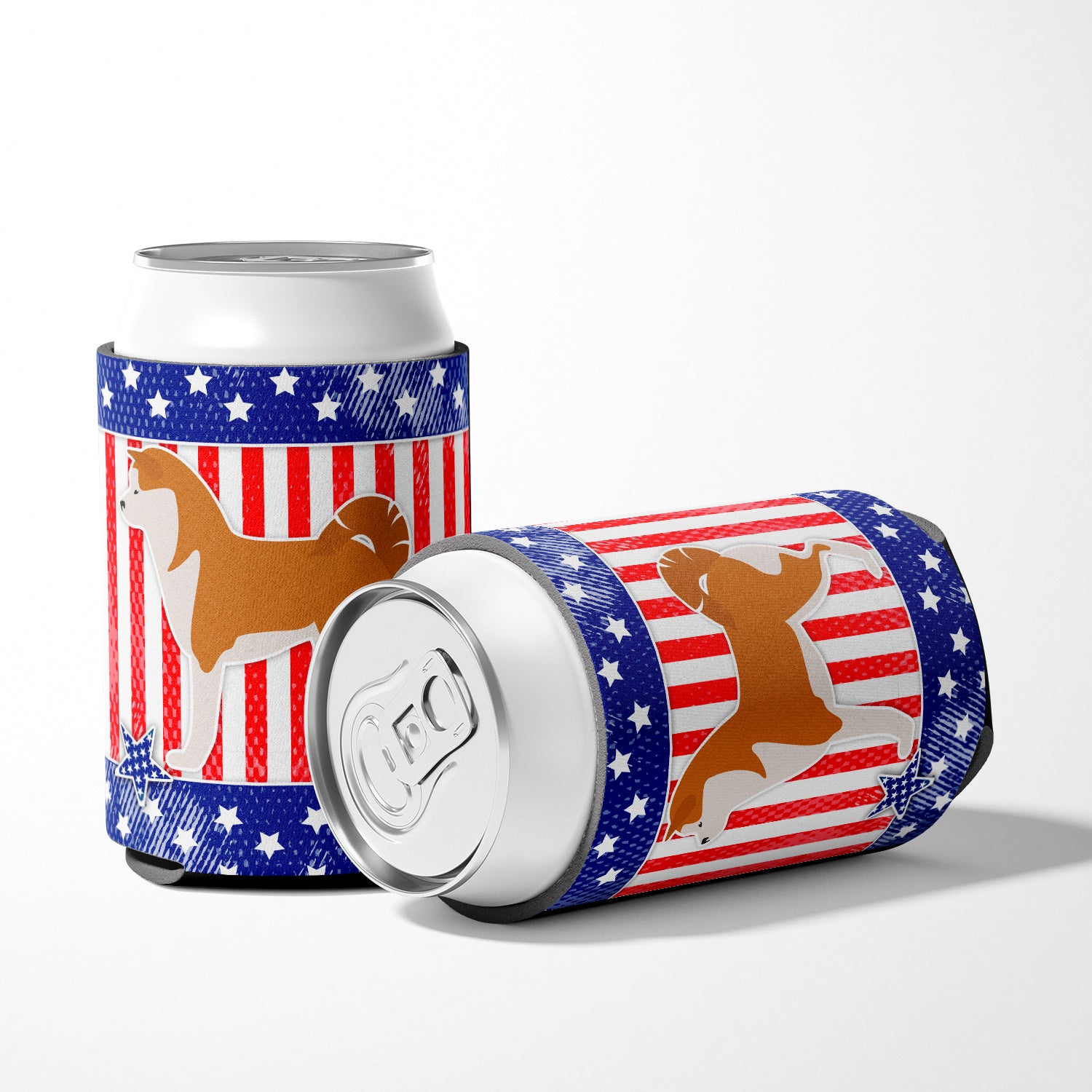 USA Patriotic Akita Can or Bottle Hugger BB3372CC
