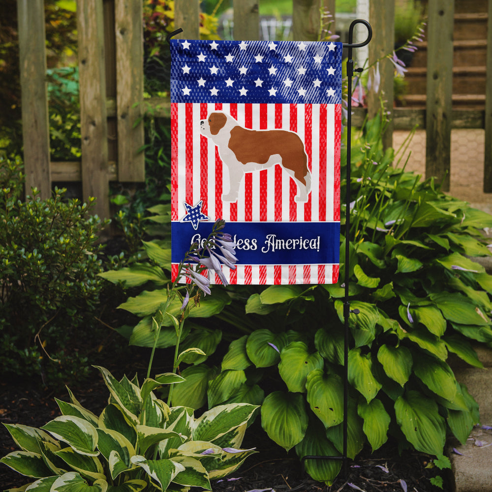 USA Patriotic Saint Bernard Flag Garden Size BB3376GF
