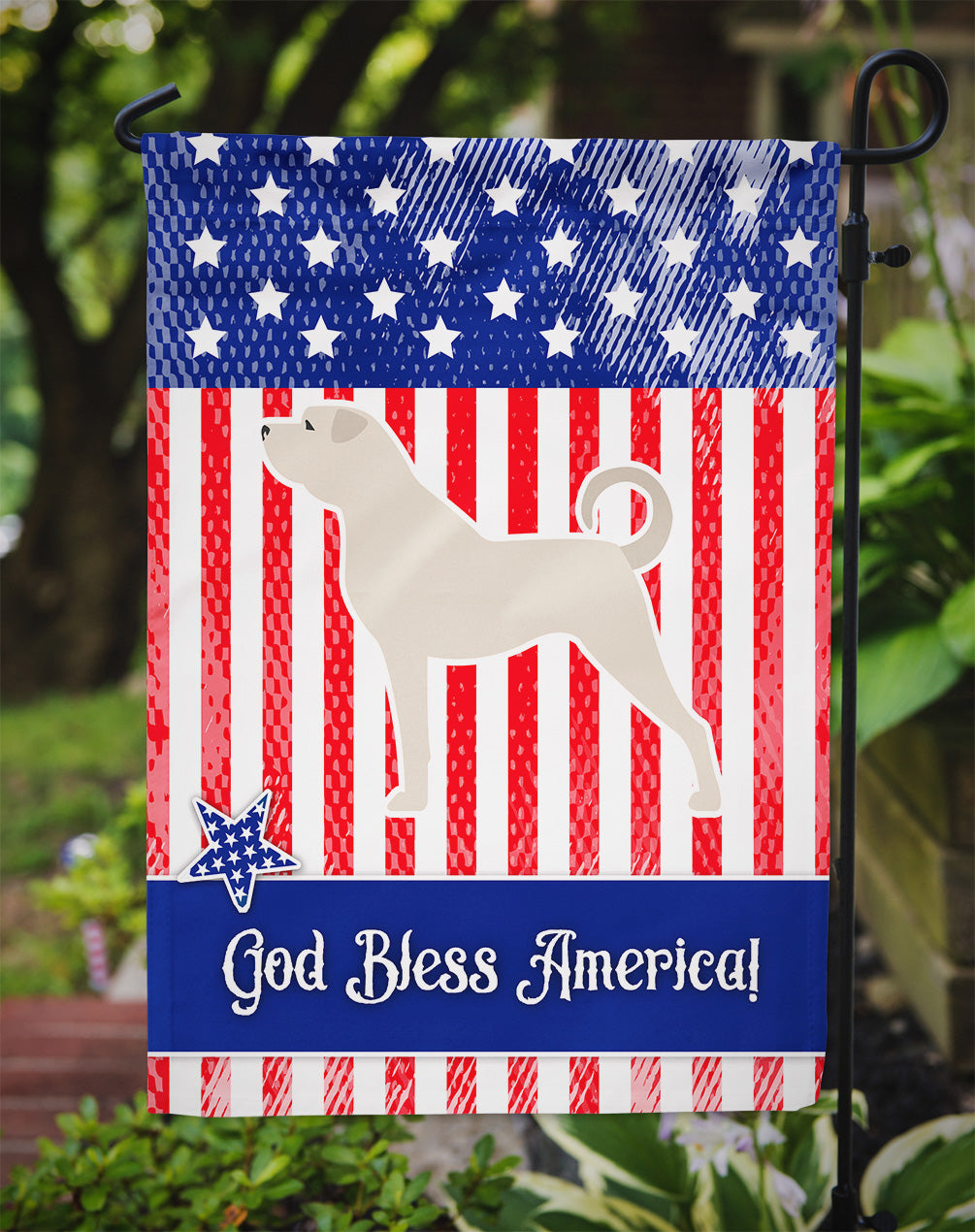 USA Patriotic Anatolian Shepherd Flag Garden Size BB3377GF