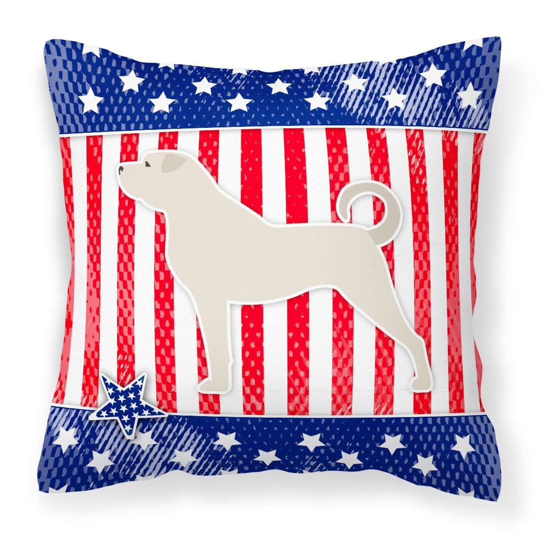 USA Patriotic Anatolian Shepherd Fabric Decorative Pillow BB3377PW1818 by Caroline&#39;s Treasures