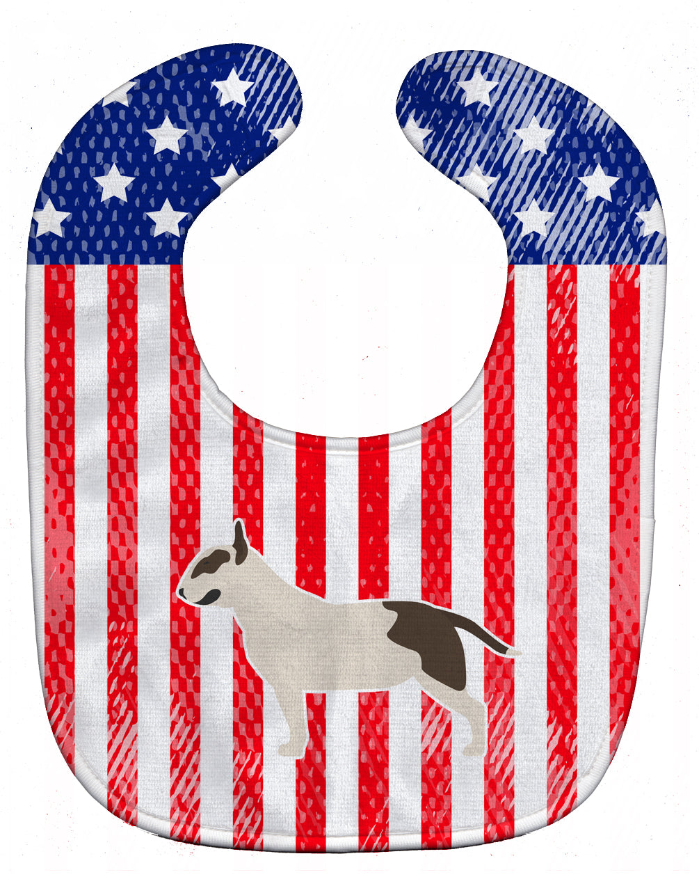 USA Patriotic Bull Terrier Baby Bib BB3378BIB - the-store.com