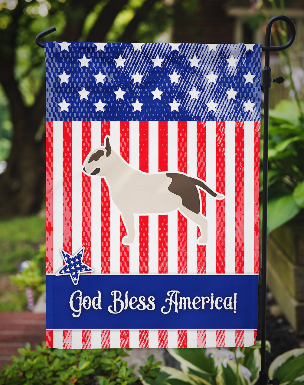 USA Patriotic Bull Terrier Flag Garden Size BB3378GF  the-store.com.