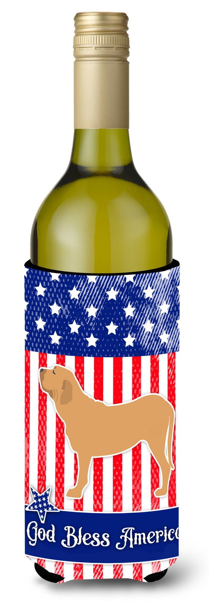 USA Patriotic Fila Brasileiro Wine Bottle Beverge Insulator Hugger BB3379LITERK by Caroline's Treasures
