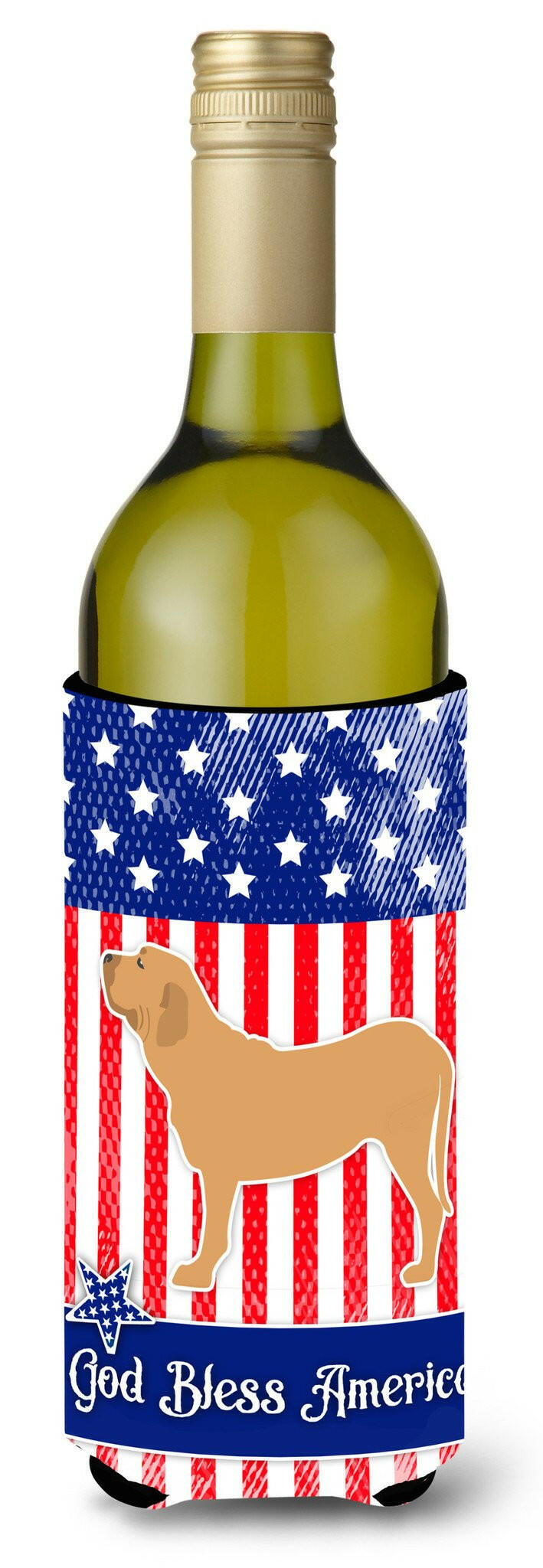 USA Patriotic Fila Brasileiro Wine Bottle Beverge Insulator Hugger BB3379LITERK by Caroline's Treasures