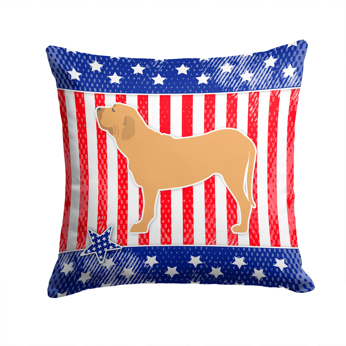 USA Patriotic Fila Brasileiro Fabric Decorative Pillow BB3379PW1414 - the-store.com